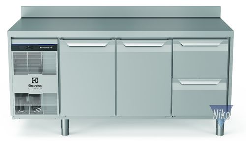 Electrolux ecostore HP Premium Kühllagertische -2°C+10°C - 2 Tür / 2 Schublad. mit Aufkantun - 440 L